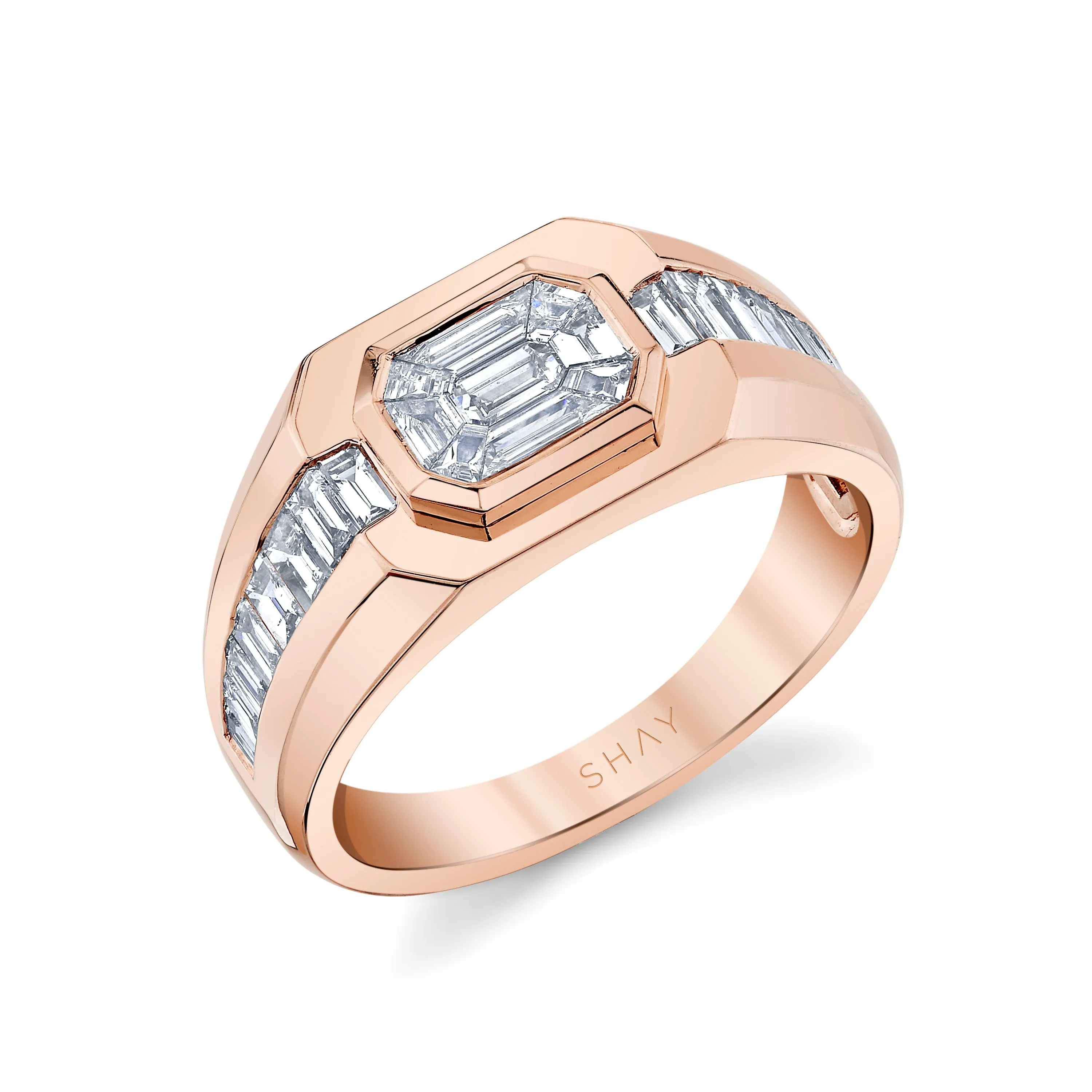 MEN'S DIAMOND ILLUSION SIGNET PINKY RING