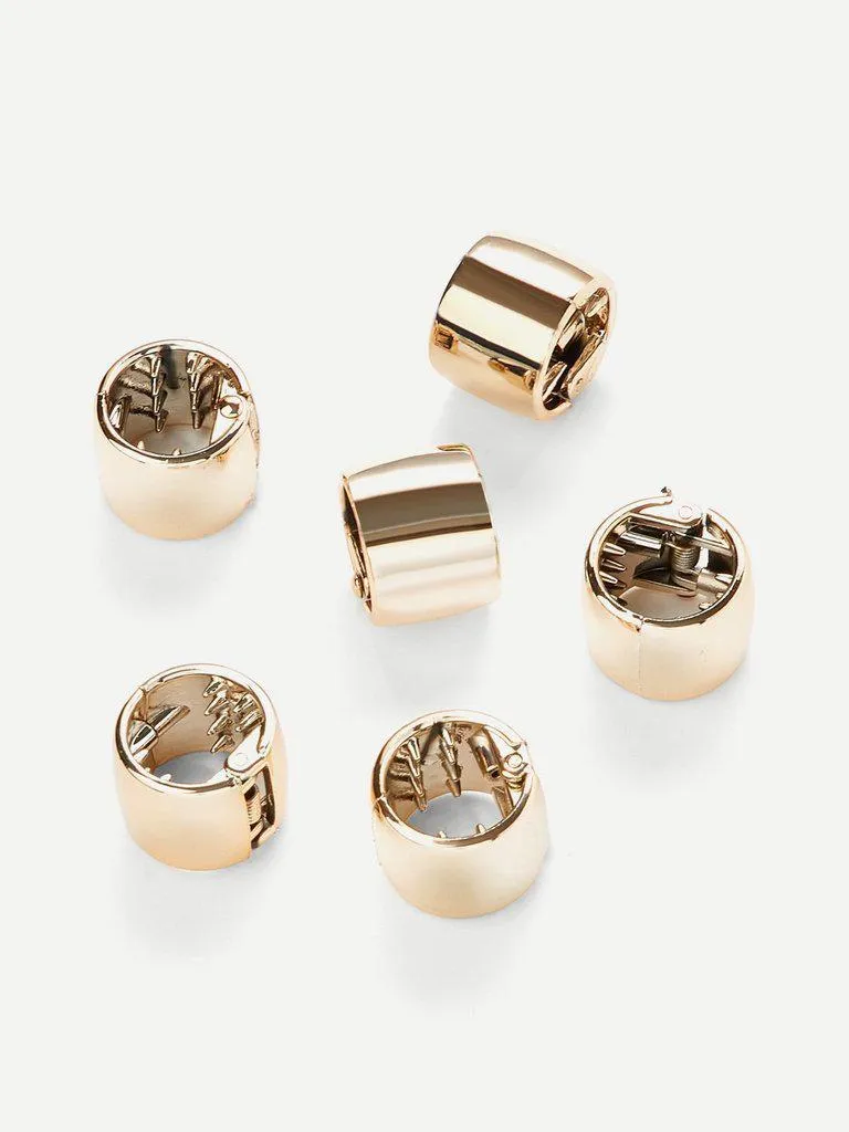 Metallic Hair Clip Set 6Pcs