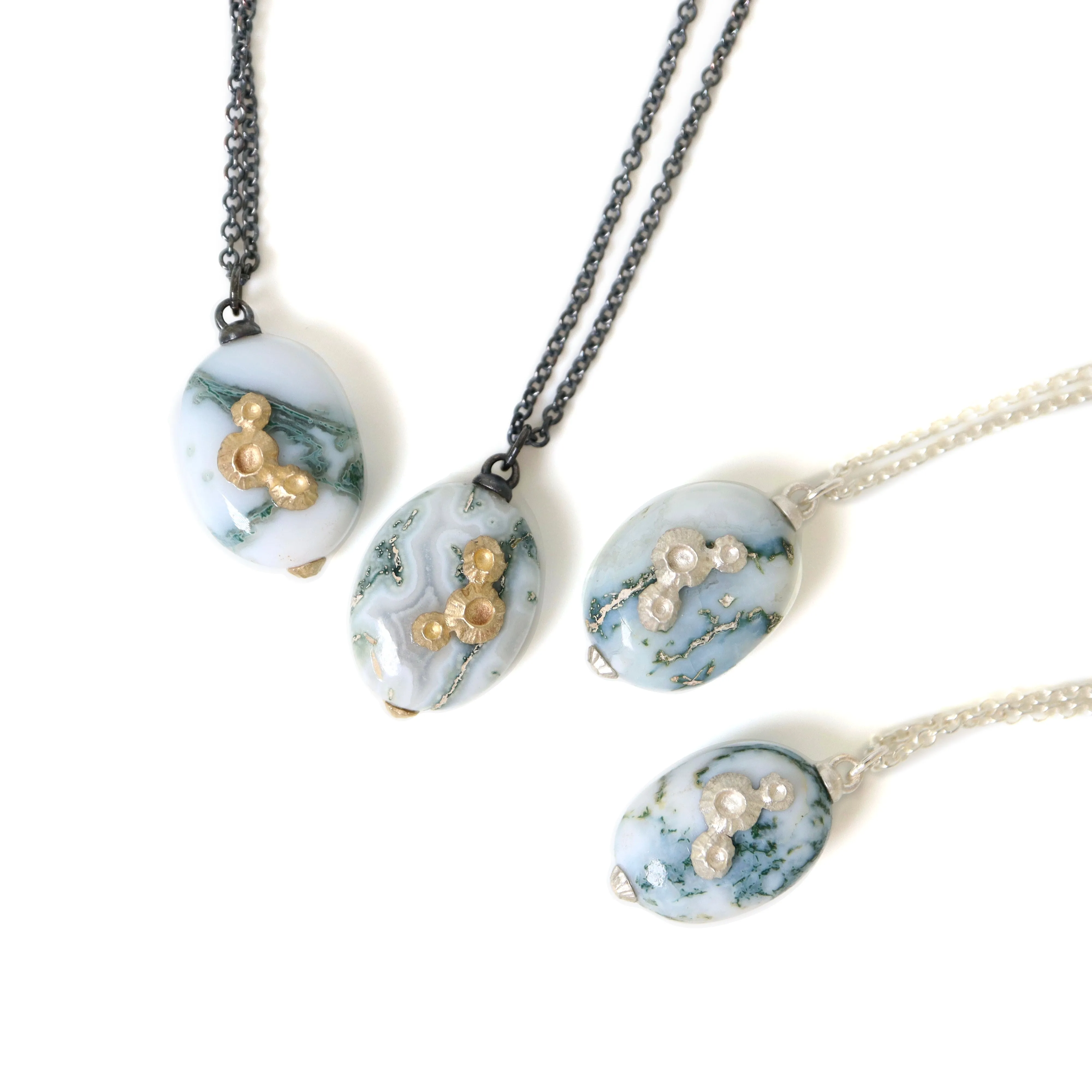 Moss of Éire Opal Ruthie B. Necklaces with Barnacles