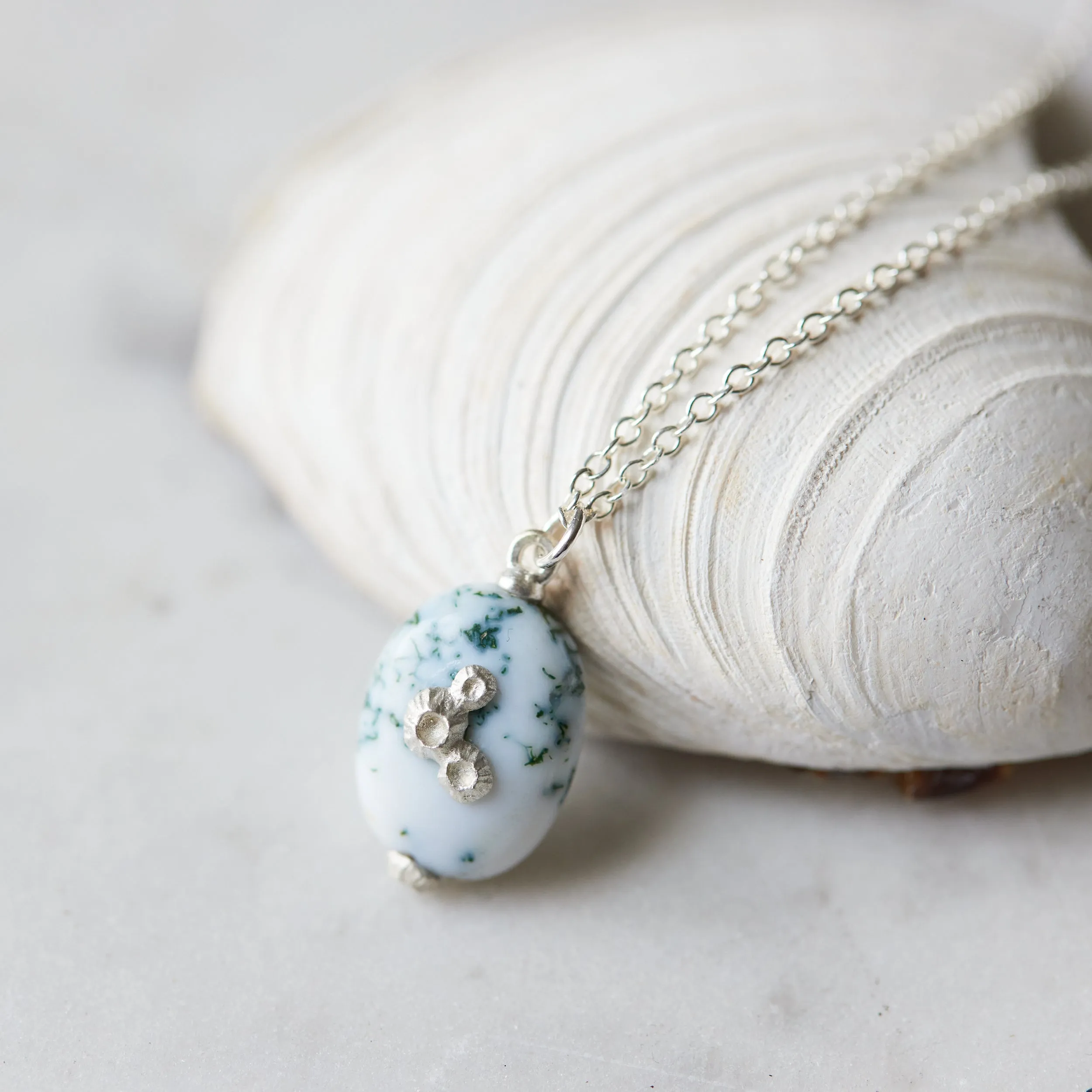 Moss of Éire Opal Ruthie B. Necklaces with Barnacles
