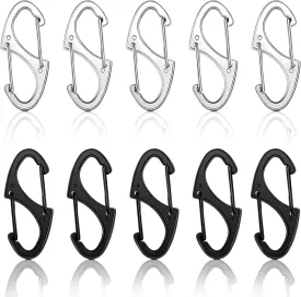 Moxweyeni 20 Pcs Zipper Clip S Carabiner Clips Small Alloy Snap Hook Anti Theft 1. 6 Inch Mini Dual Wire Gate Interlocking Keychain Clip Attachment for Women Men Camping Hiking