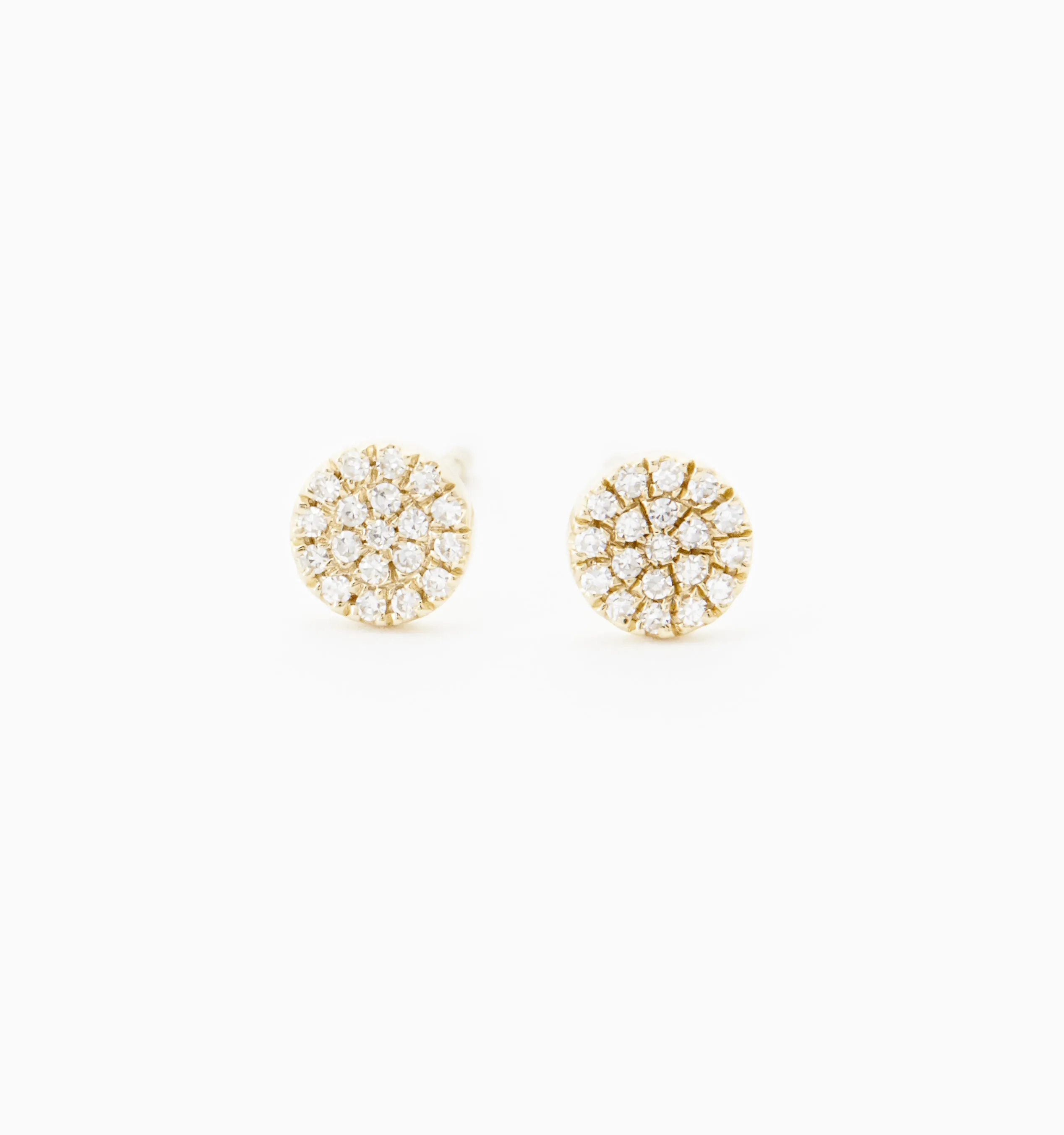 Pave Disk Diamond Stud Earrings