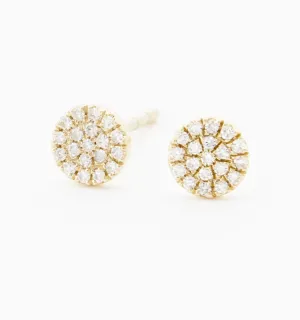 Pave Disk Diamond Stud Earrings