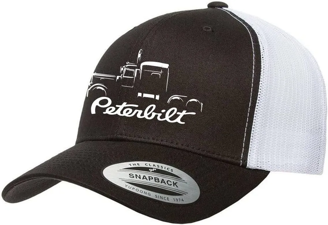 Peterbilt 389 Semi Truck Fully Embroidered YP 6606 Snapback Trucker Fitted Cap