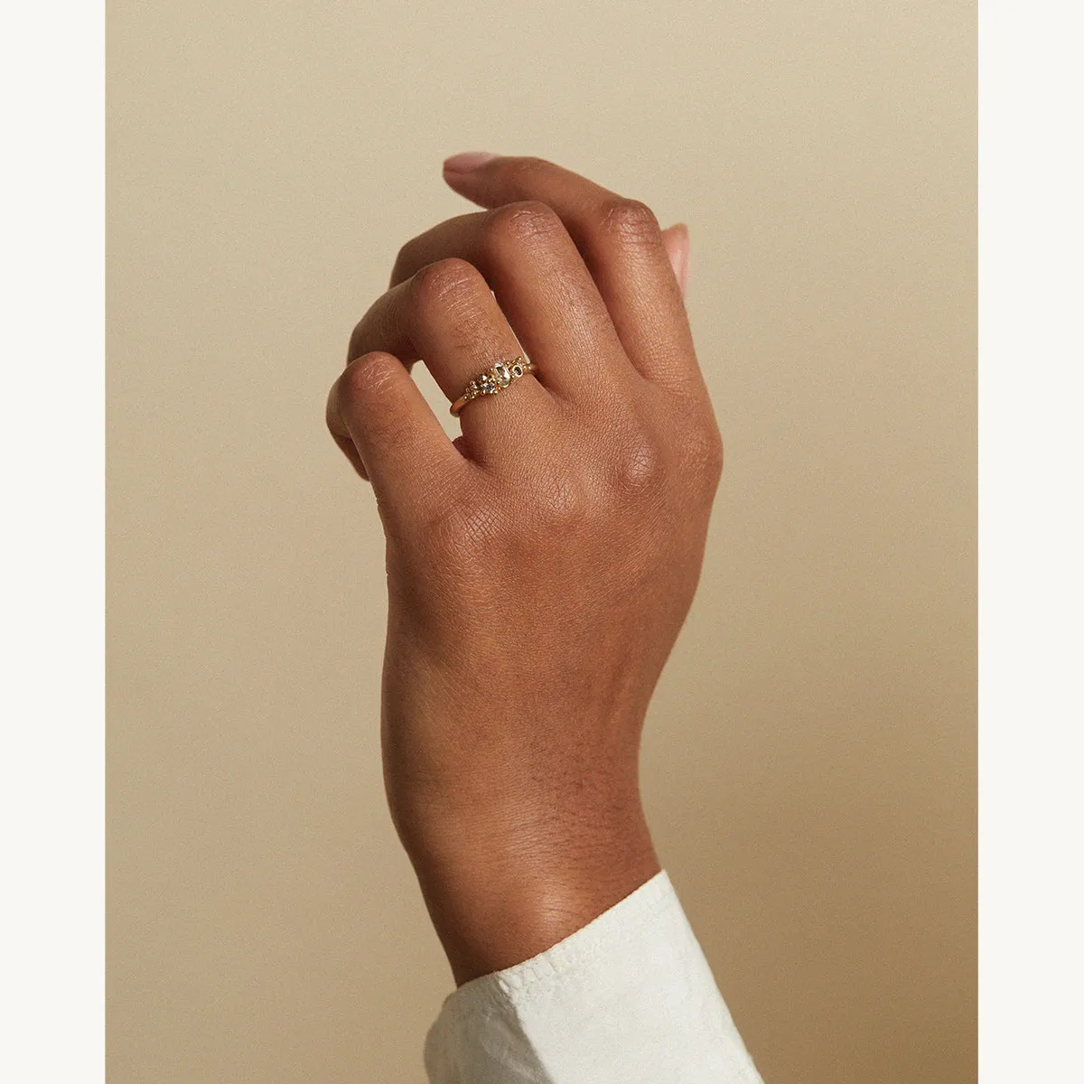 Raw Diamond Cluster Ring