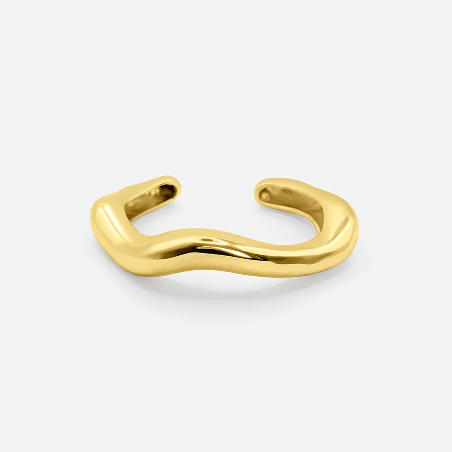 SCULPTURAL OPEN BRACELET - GOLD