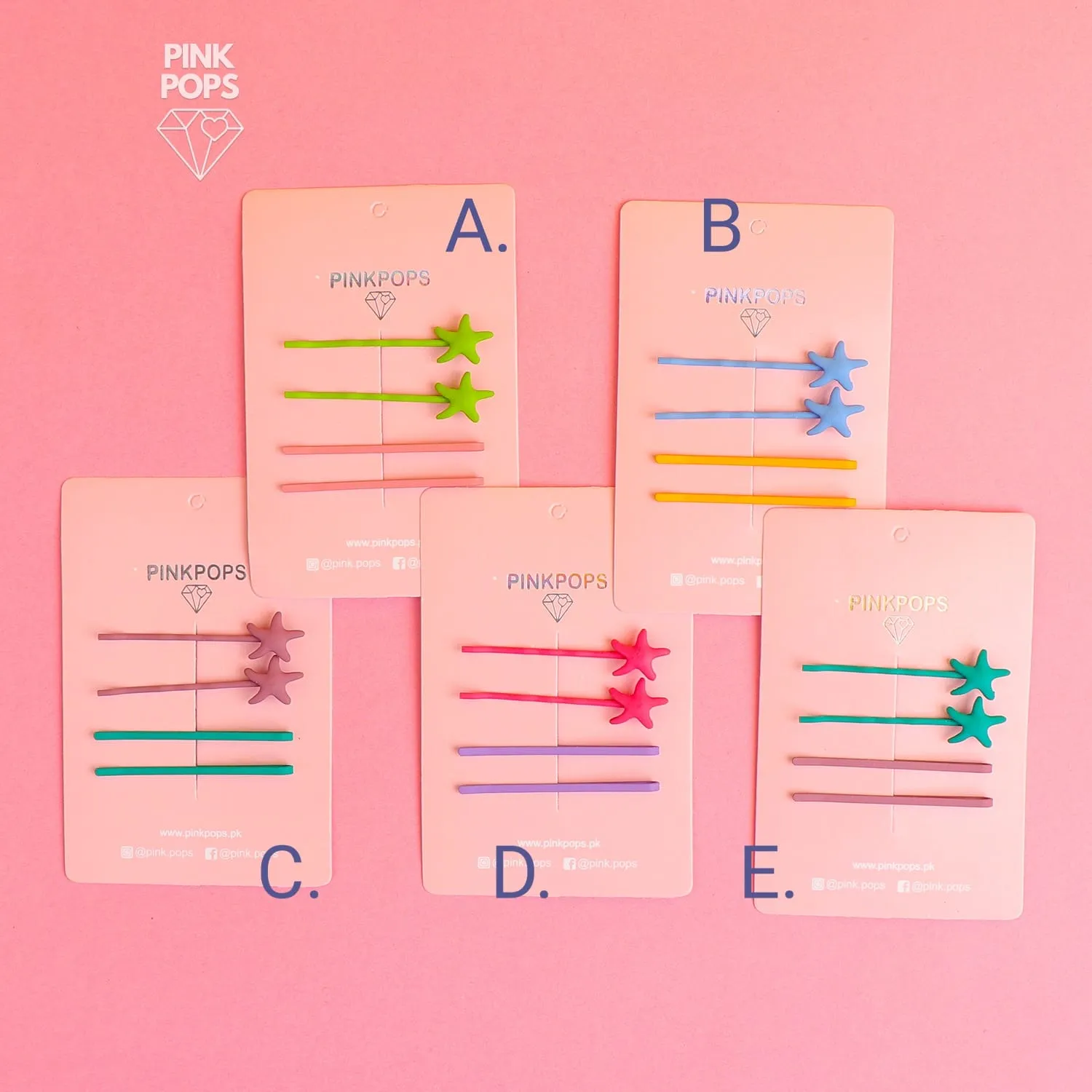 Set of 4 Star Bobby Pins