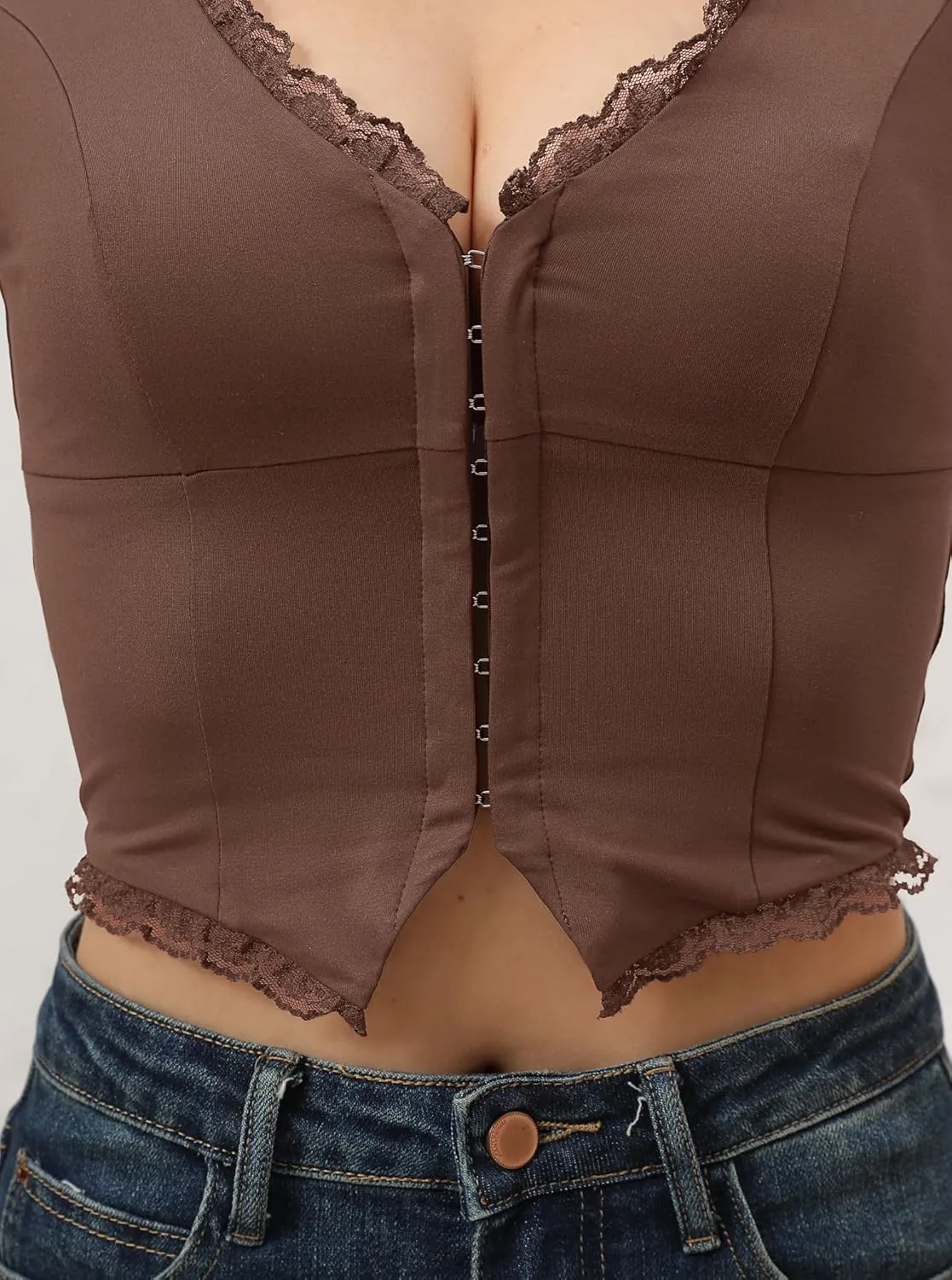 Sexy Lace Top for Women Summer V Neck Sleeveless Y2K Going Out Corset Tank Tops
