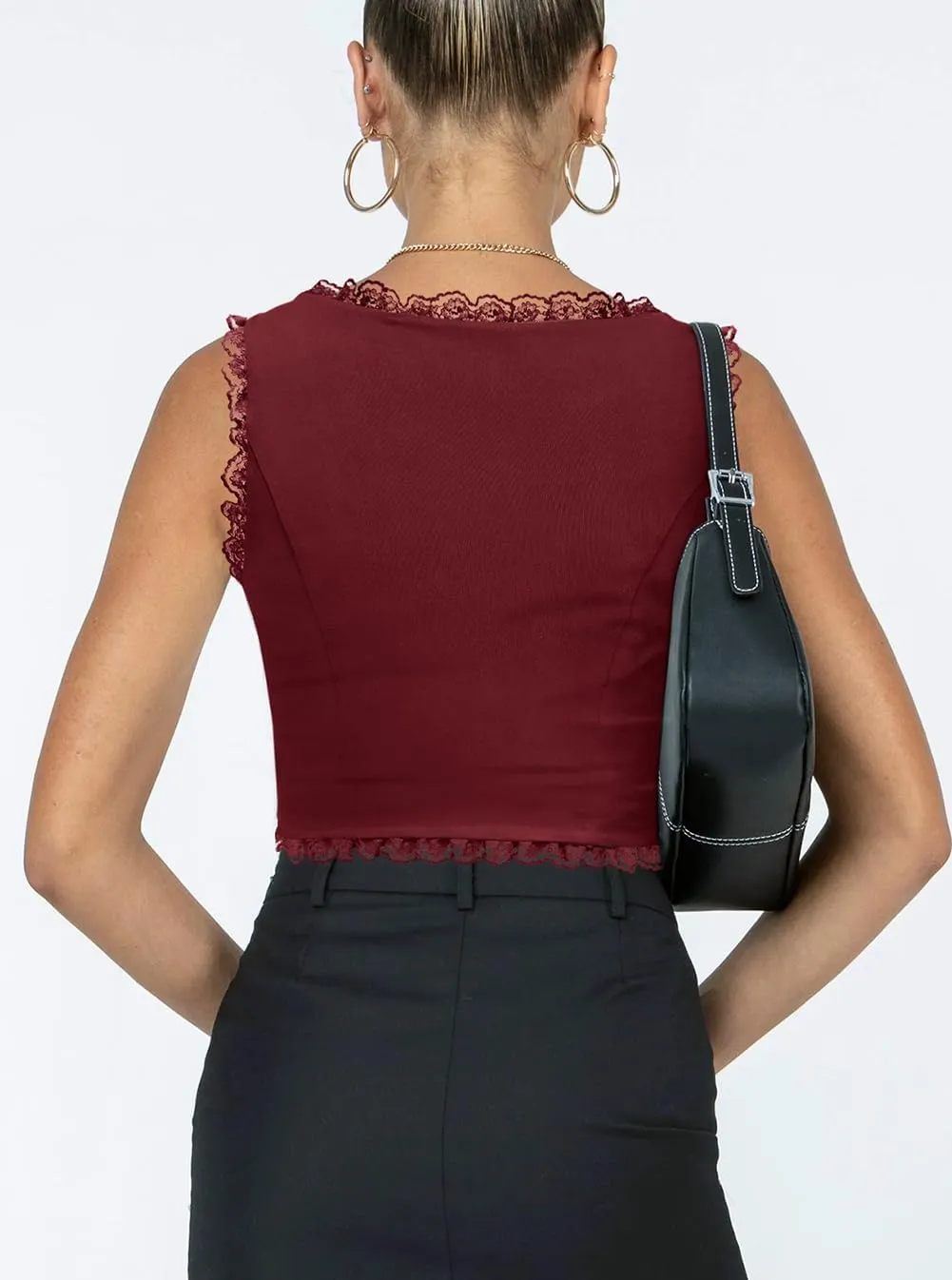Sexy Lace Top for Women Summer V Neck Sleeveless Y2K Going Out Corset Tank Tops