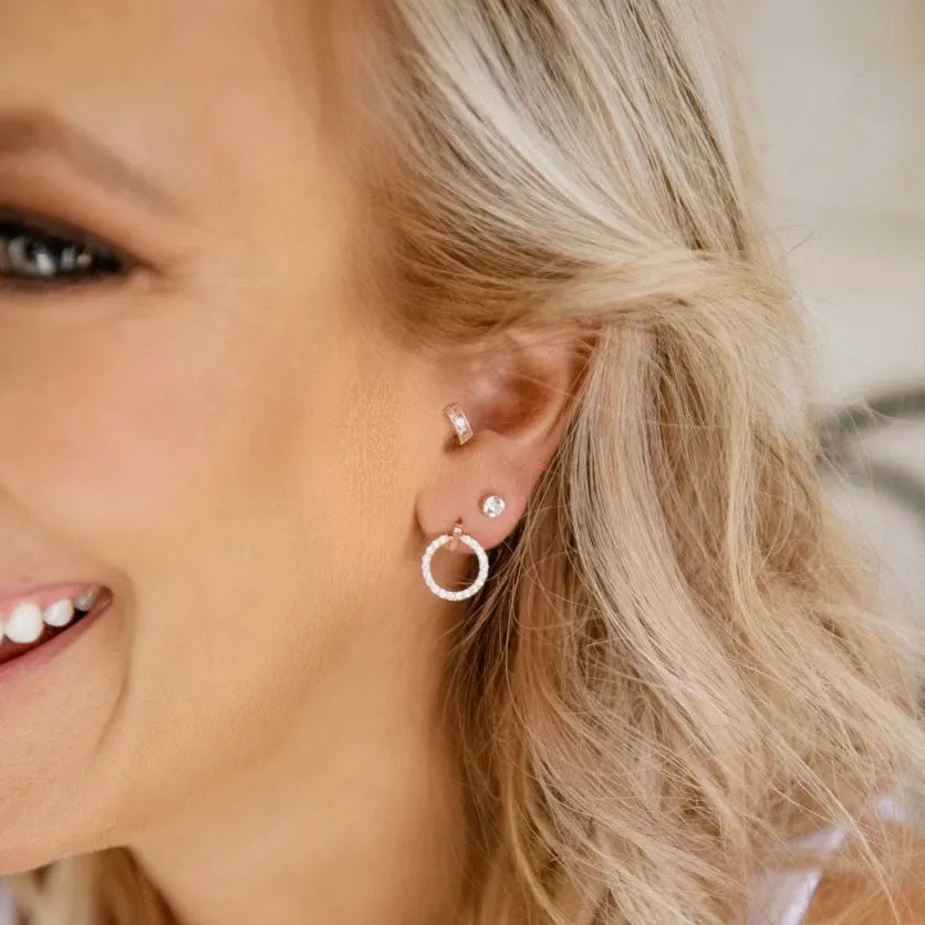 Silver Open Circle Stud Earrings