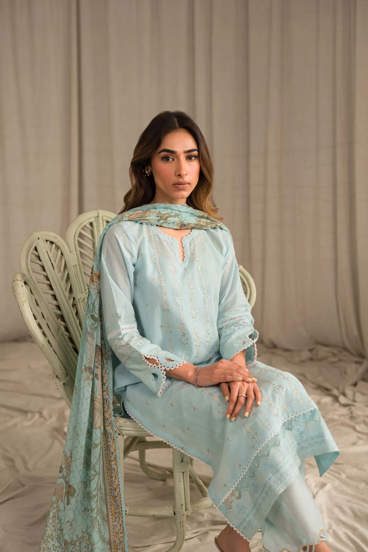 Slub Lawn 3 Piece (Embroidered)