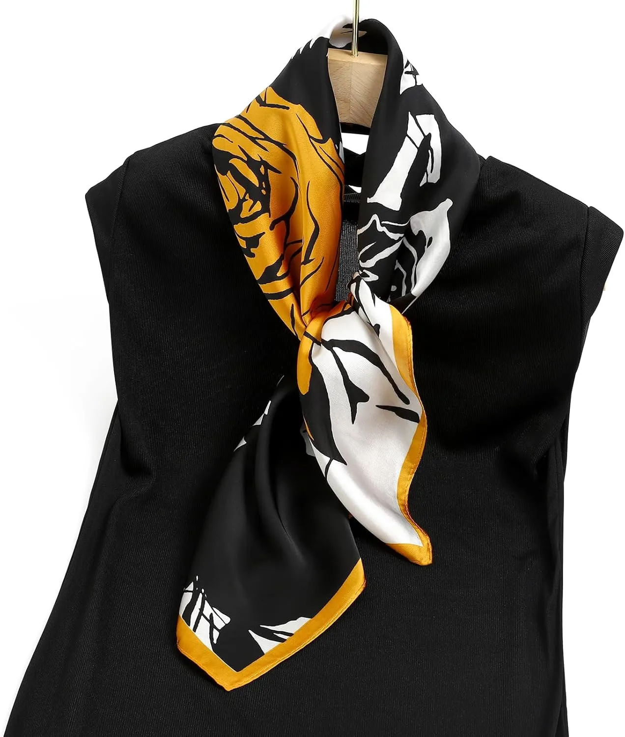 STARWHISPER 27" Square Head Scarf for Women Silk Feeling Satin Scarf Women Fashion Silk Scarf for Wrapping Hair