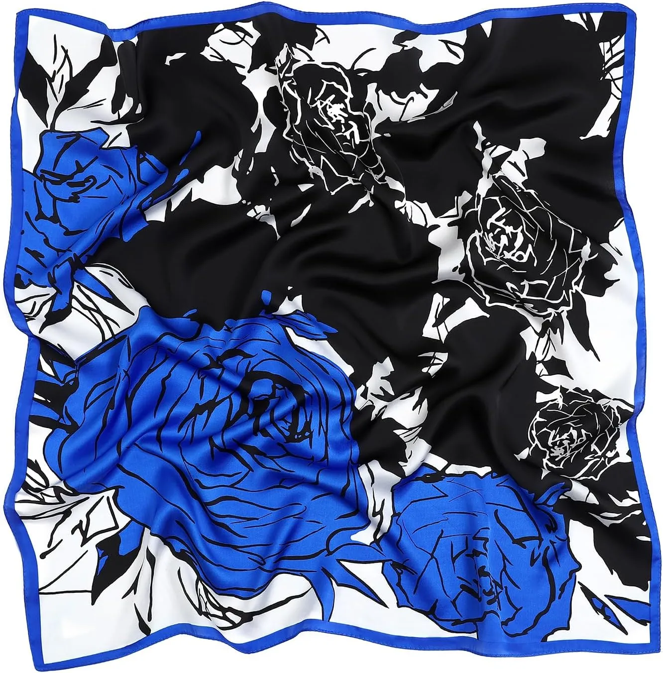 STARWHISPER 27" Square Head Scarf for Women Silk Feeling Satin Scarf Women Fashion Silk Scarf for Wrapping Hair