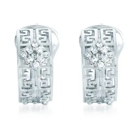 Sterling Silver Cubic Zirconia Maze Earrings