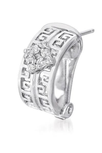 Sterling Silver Cubic Zirconia Maze Earrings