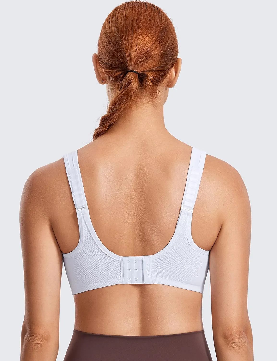 SYROKAN Women's Max Control Underwire Sports Bra High Impact Plus Size with Adjustable Straps Unlined Bra