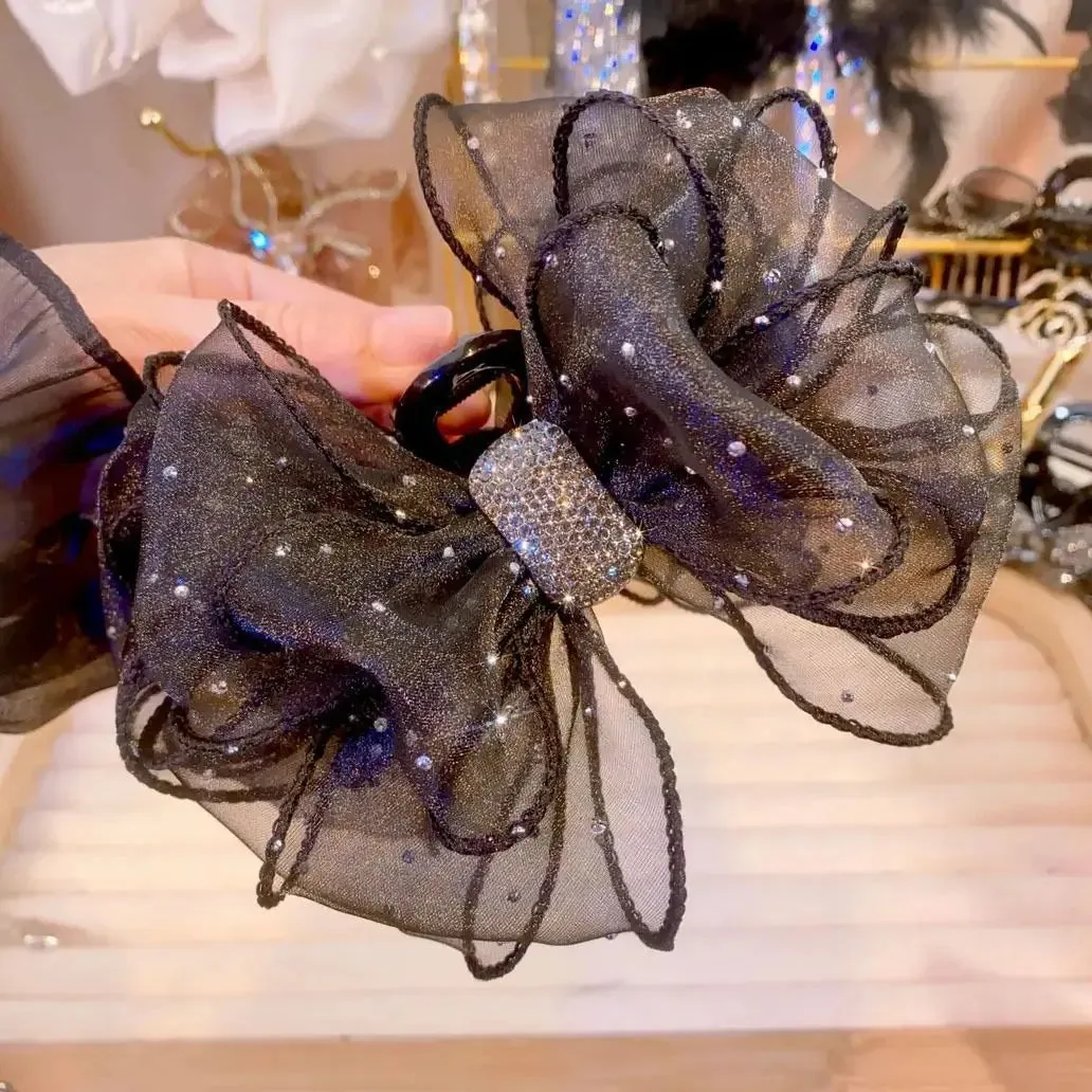 TEEK - Lace Mesh Butterfly Ribbon Bow Hair Claw