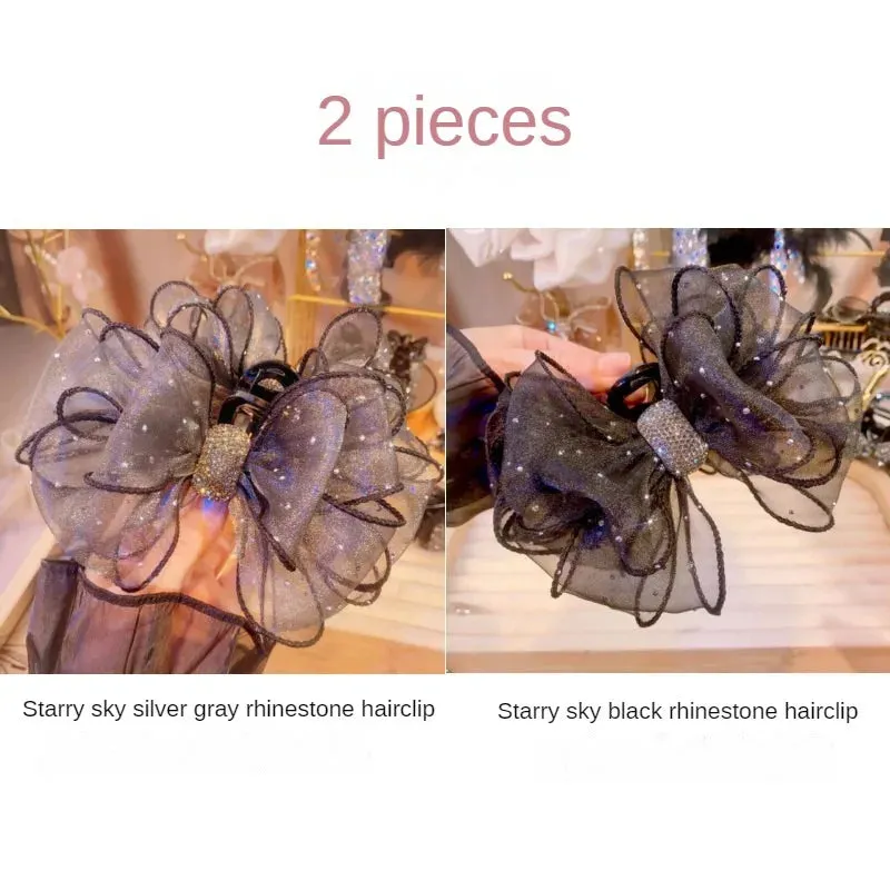 TEEK - Lace Mesh Butterfly Ribbon Bow Hair Claw