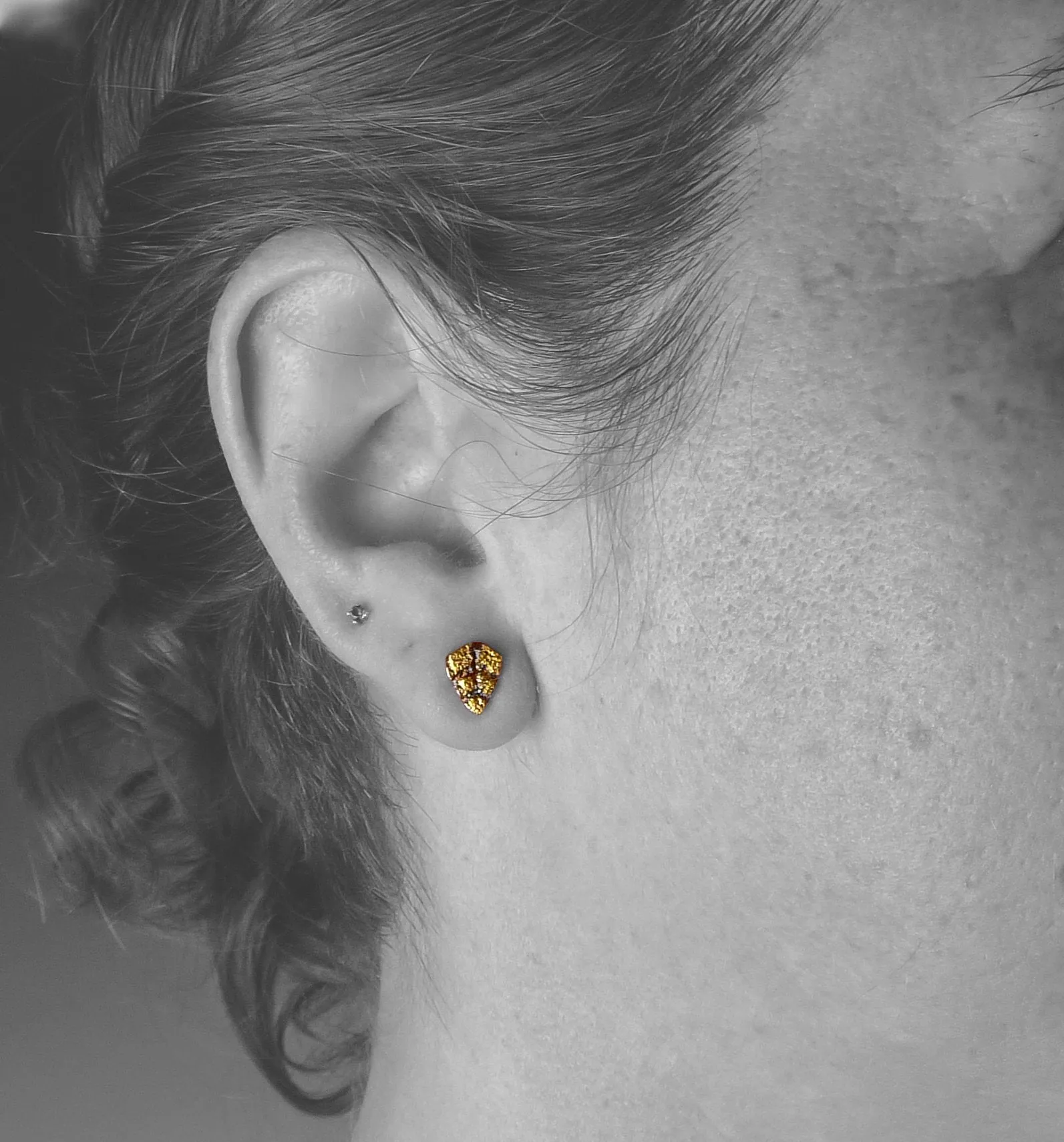 Tiny Spike Gold Stud Earrings