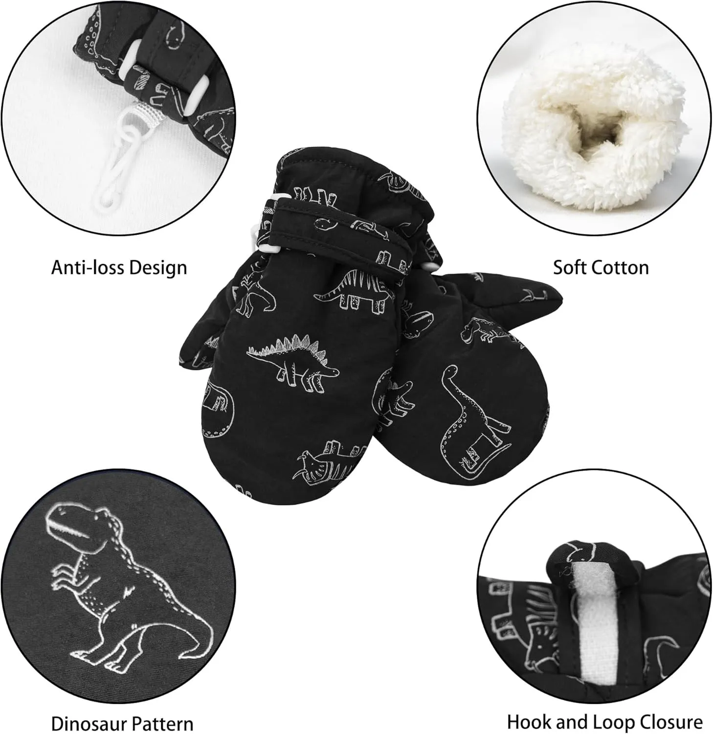 Toddler Mittens Lined Fleece Snow Gloves for Boys Girls Kids Winter Ski Gloves Baby Mittens