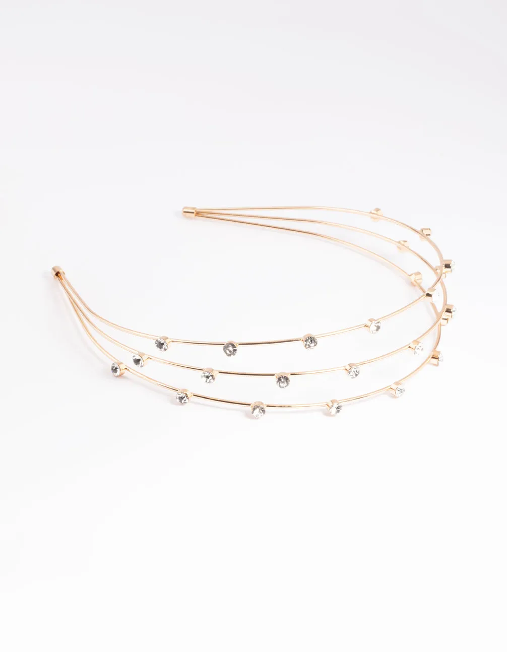 Triple Row Round Diamante Headband