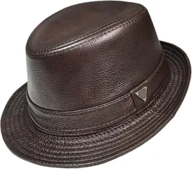 Unisex Leather Trilby Hat Fedora Hats for Men Classic Jazz Hat Gentleman Vintage Retro Panama Cap Fashion Accessory