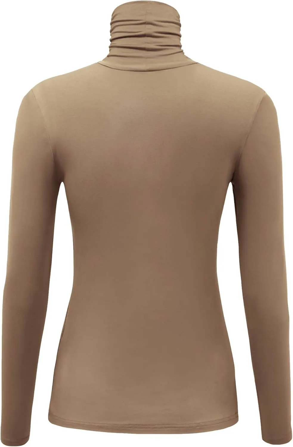 Women's Long Sleeve Lightweight Turtleneck Top Slim Fit Pullover T-Shirt (S-XXL)